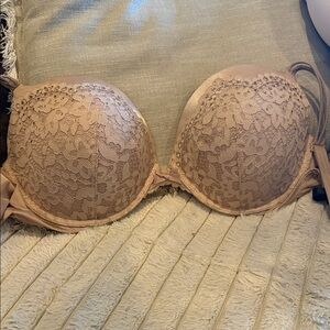 Victoria's Secret Lace Embellished Bra in Tan